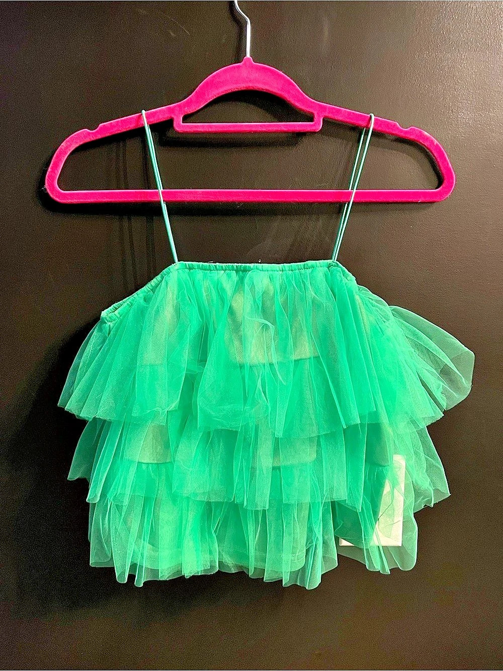Green Tutu Crop Top Size Medium